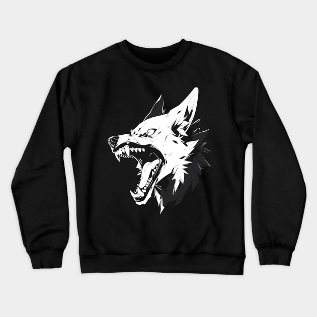 Wolf Dog Anime Japanese Animal Crewneck Sweatshirt by Trippycollage